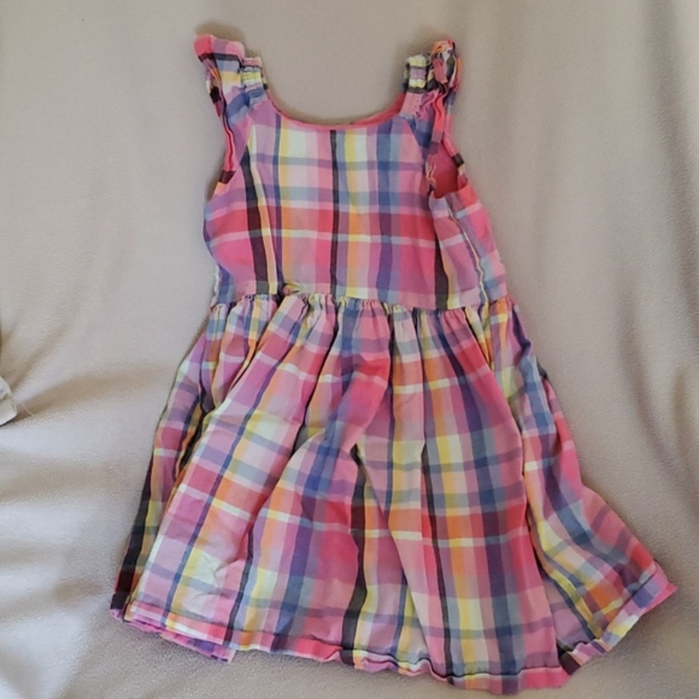 gap baby pink plaid sleeveless dress